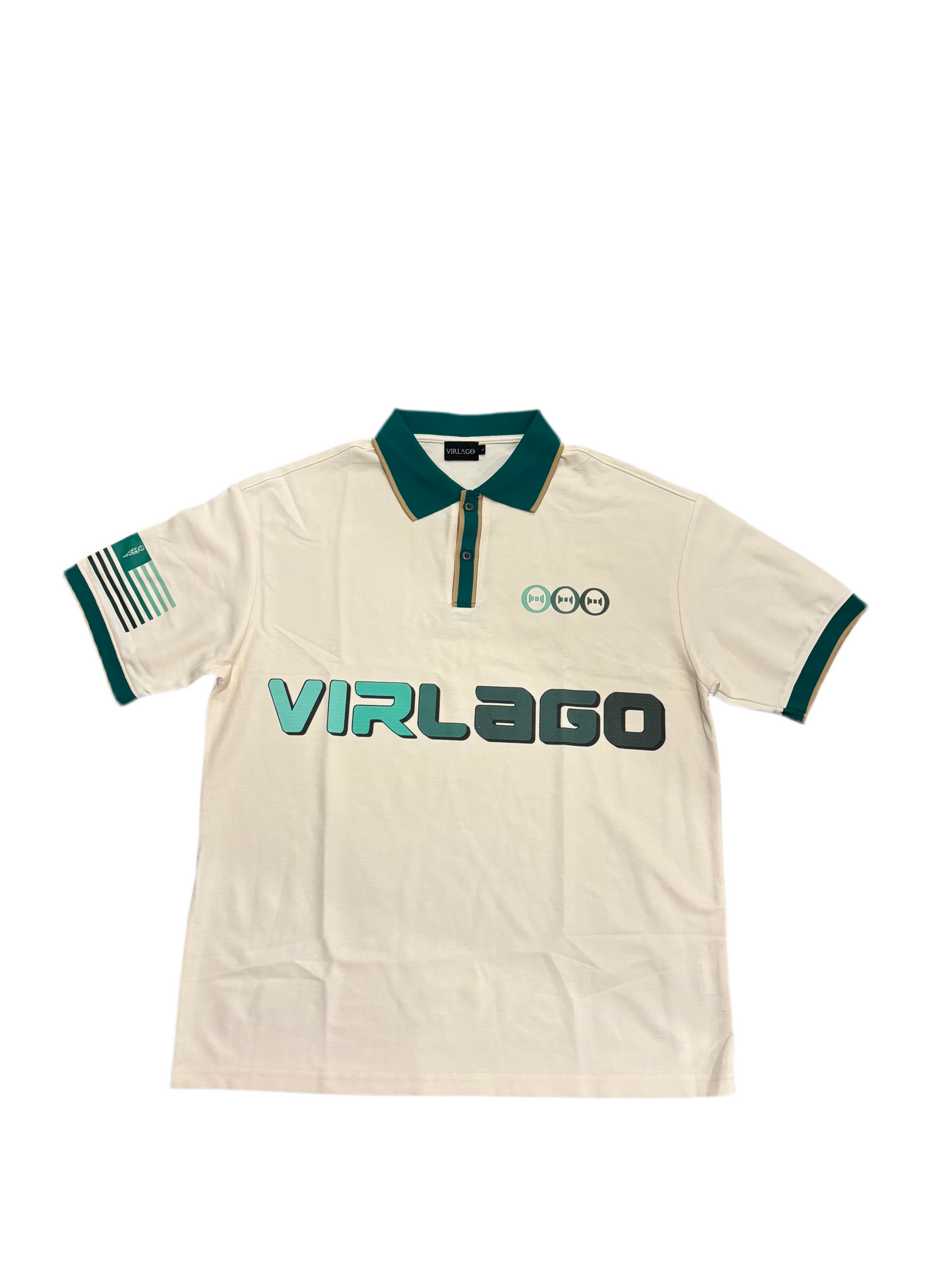 Cream Green Polo